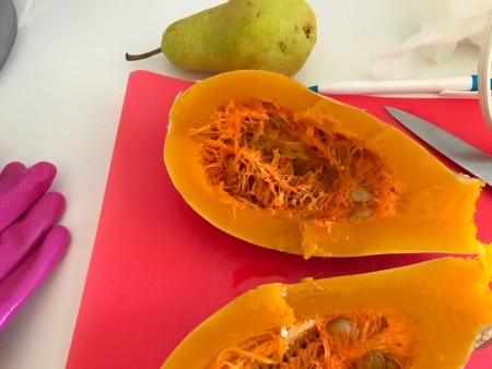 cut in half cooked squash