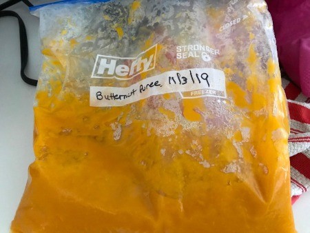 Pureed Butternut Squash in bag