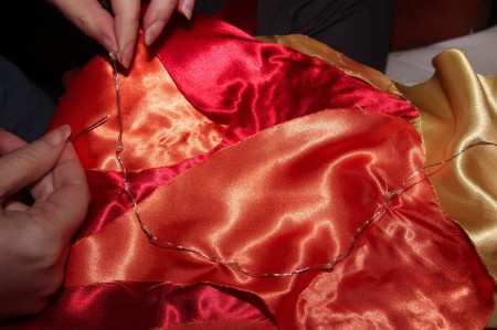 Outer Space Princess Riding Shooting Star Illusion Costumes - adding LED lights