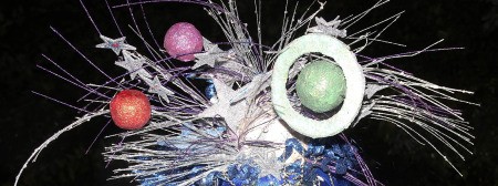 Outer Space Princess Riding Shooting Star Illusion Costumes - headpiece with planets and stars