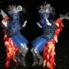 Outer Space Princess Riding Shooting Star Illusion Costumes - facing each other