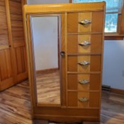 Replacing the Mirror on a Vintage Wardrobe - waterfall wardrobe