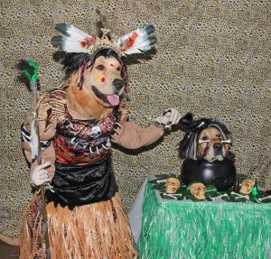 Witch Doctor and Shrunken Head Costumes - finished witch doctor and shrunken head