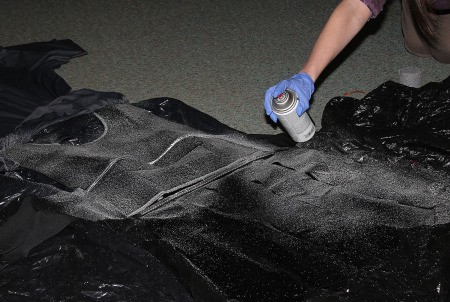 Constructing the soldier costume.