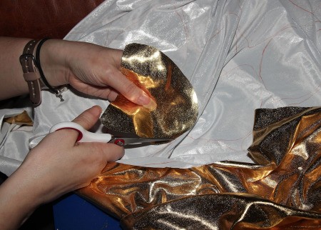 Constructing the Medusa costume.