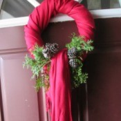 Making Winter Scarf Covered Wreaths