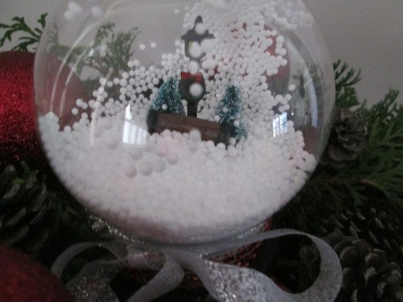 Budget Friendly Snow Globe - closeup of globe