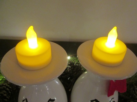 Drinking Glass Candle Holders - battery tea lights