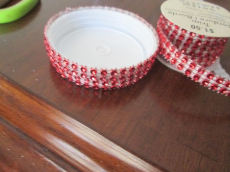 Christmas Tree Candle Holder - roll of the gem ribbon used in this and the snow globeproject