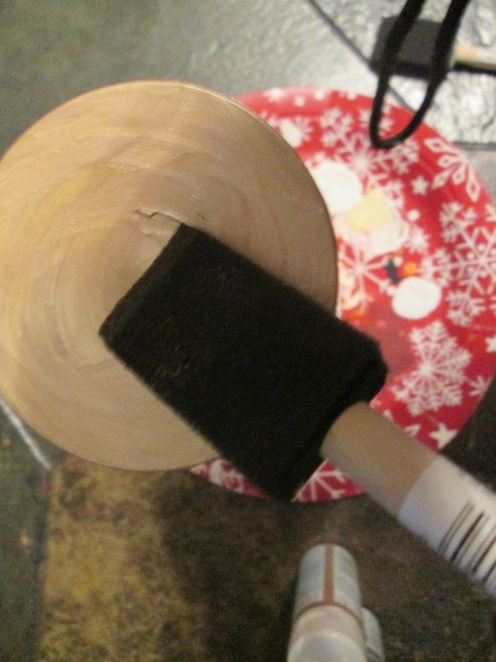 Christmas Tree Candle Holder - painting the base of the glasses