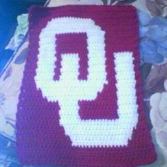 Oklahoma Sooners Afghan Square Crochet Pattern | ThriftyFun