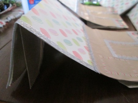 Gingerbread House Gift Bags - folding the bag over