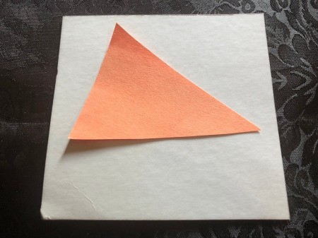 3D Pumpkin Pie Card - triangle of orange craft paper
