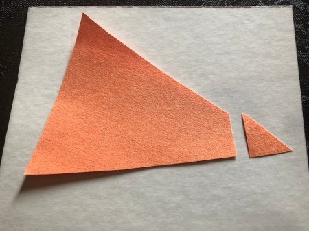 3D Pumpkin Pie Card - tip snipped off of the triangle