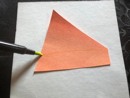 3D Pumpkin Pie Card - horizontal line drawn