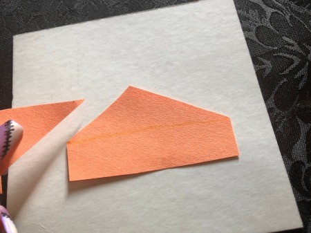 3D Pumpkin Pie Card - cut off a tip of the triangle top
