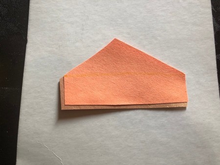 3D Pumpkin Pie Card - cut brown paper slightly larger along bottom and left side, glue in place