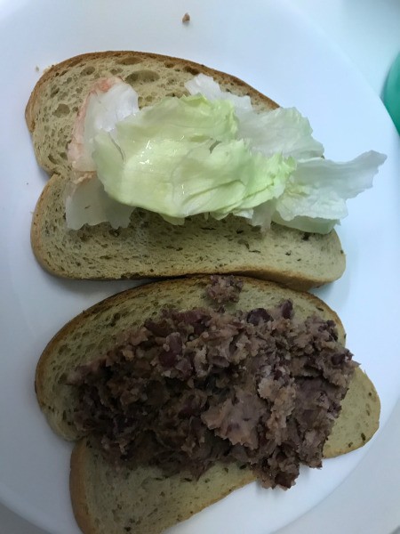 Filling on sandwich bread