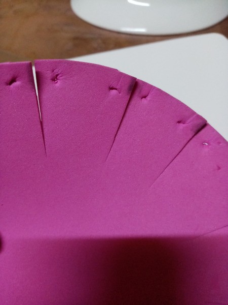 Foam Goody Bowl - make a hole on both edges of the flap