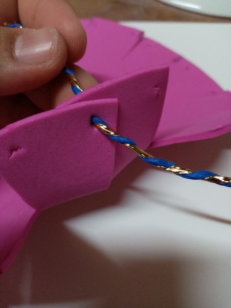 Foam Goody Bowl - run the twine through