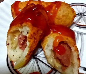 Meatloaf and Cheese Filled Potato Rolls
