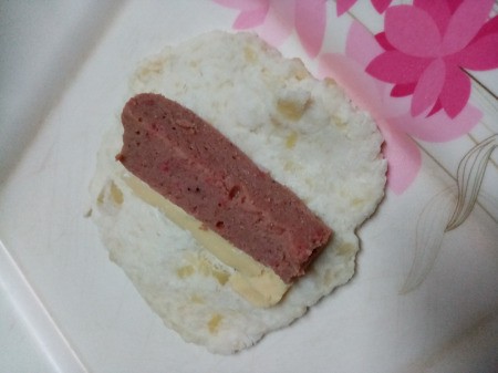 Meatloaf and Cheese on dough