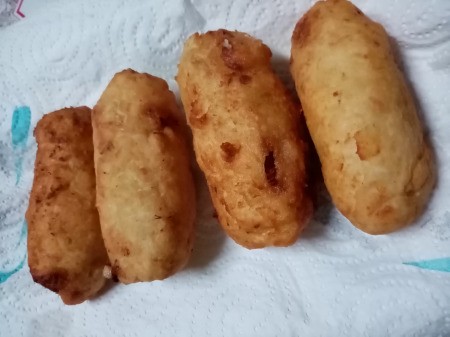 fried Meatloaf and Cheese Filled Potato Rolls