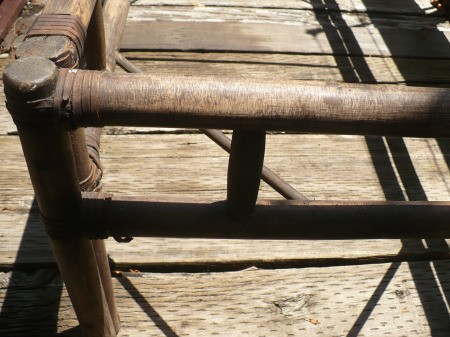 Repairing A Bamboo Coffee Table - closeup of bamboo before sanding