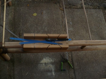 Repairing A Bamboo Coffee Table - bamboo in a sort of miter box