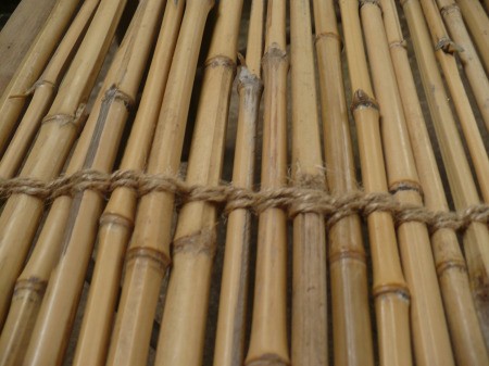 Repairing A Bamboo Coffee Table - wrapping down the center of one half of the table