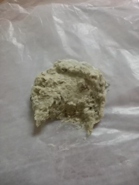 leftover fish mix on waxed paper