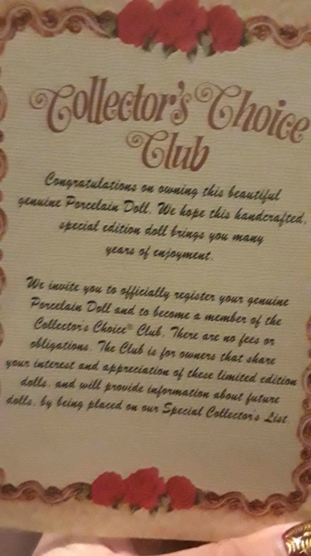 Value of a Collectors Choice Porcelain Doll