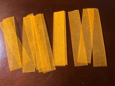 Two-Tone Ribbon Bow - twelve strips of ribbon in first color