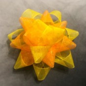 Two-Tone Ribbon Bow - finished pale yellow and orange bow