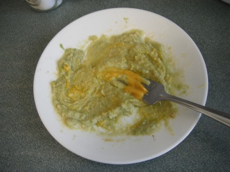 mixing Avocado with spices