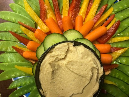 Thanksgiving Turkey Veggie Tray - add dip to the bowl
