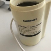 A coffee grinder for making fine coffee powder.