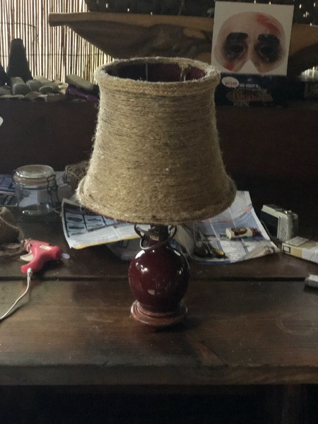 Refurbishing A Lampshade with Jute Cord - finished shade
