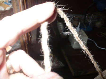 Refurbishing A Lampshade with Jute Cord - braid ready to use on top of the shade