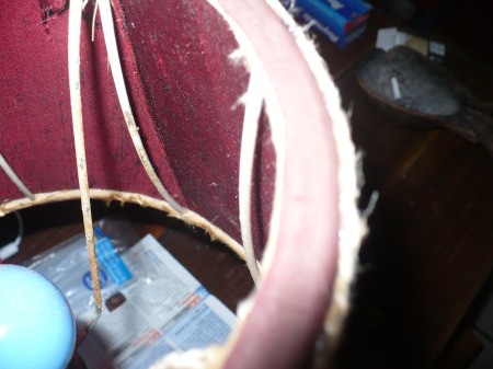 Refurbishing A Lampshade with Jute Cord - lampshade lip on the top