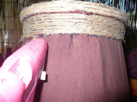 Refurbishing A Lampshade with Jute Cord - add longer lines