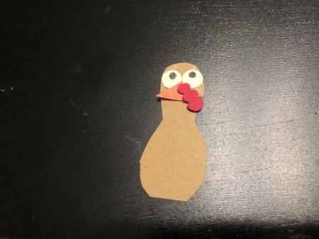 3D Funny Turkey Card - add red snood