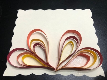 3D Funny Turkey Card - glue tail feathers down near bottom of card