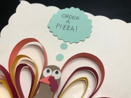 3D Funny Turkey Card - glue the thought over the turkey's head