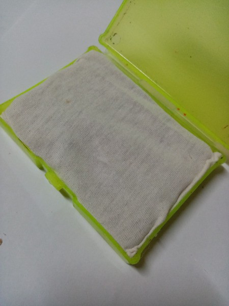 Making A Stamp Pad at Home - glue into the case