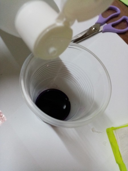 Making A Stamp Pad at Home - mixing alcohol with powered dye
