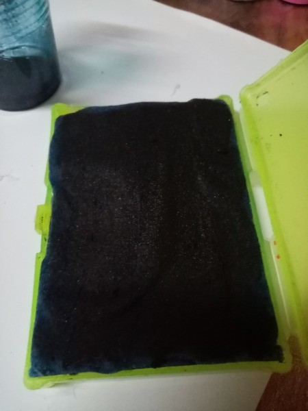 Making A Stamp Pad at Home - inked sponge