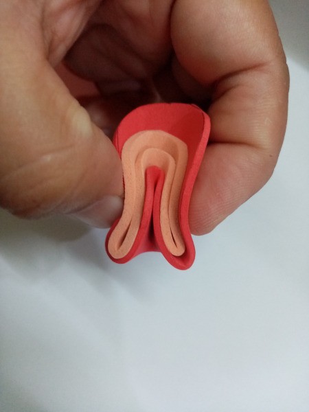 Flower Foam Pen Case and Stand - squeeze in the sides and glue