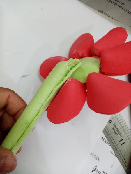 Flower Foam Pen Case and Stand - glue the pen case to the back