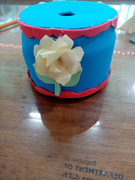 Flower Foam Pen Case and Stand - decorate the vase to cover the cut edges, if desired